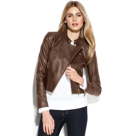 michael kors leather jacket ebay|michael kors cropped leather jacket.